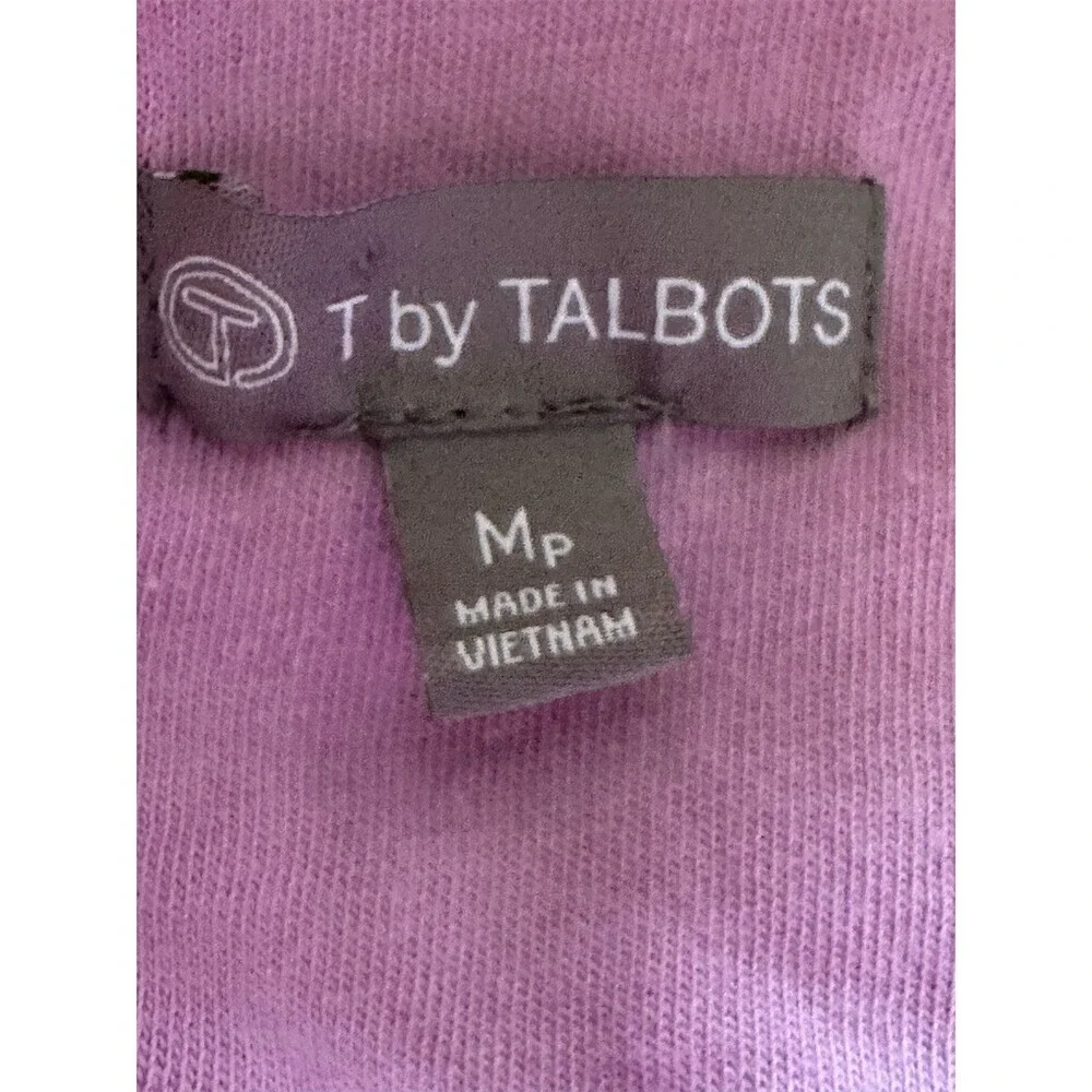 Talbots Vest Womens Petite M Purple Chevron Puffer Full Zip Zip Pockets - Picture 3 of 5